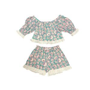 FANCY INDIAN BLOCK PRINT FLORAL OUTFIT SIZE SMALL